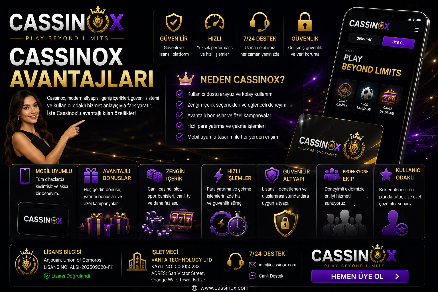cassinox avantajları