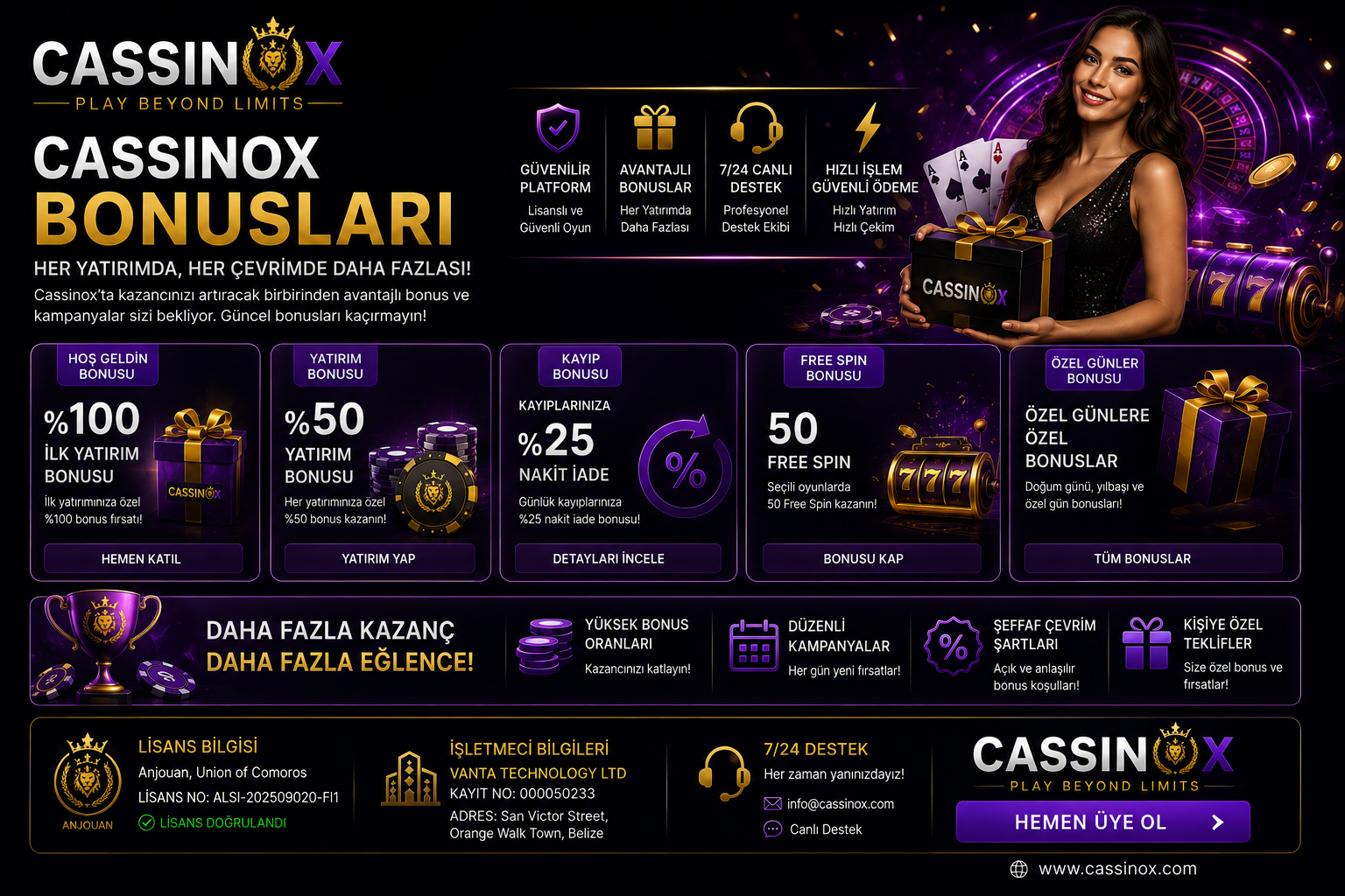 cassinox bonusları