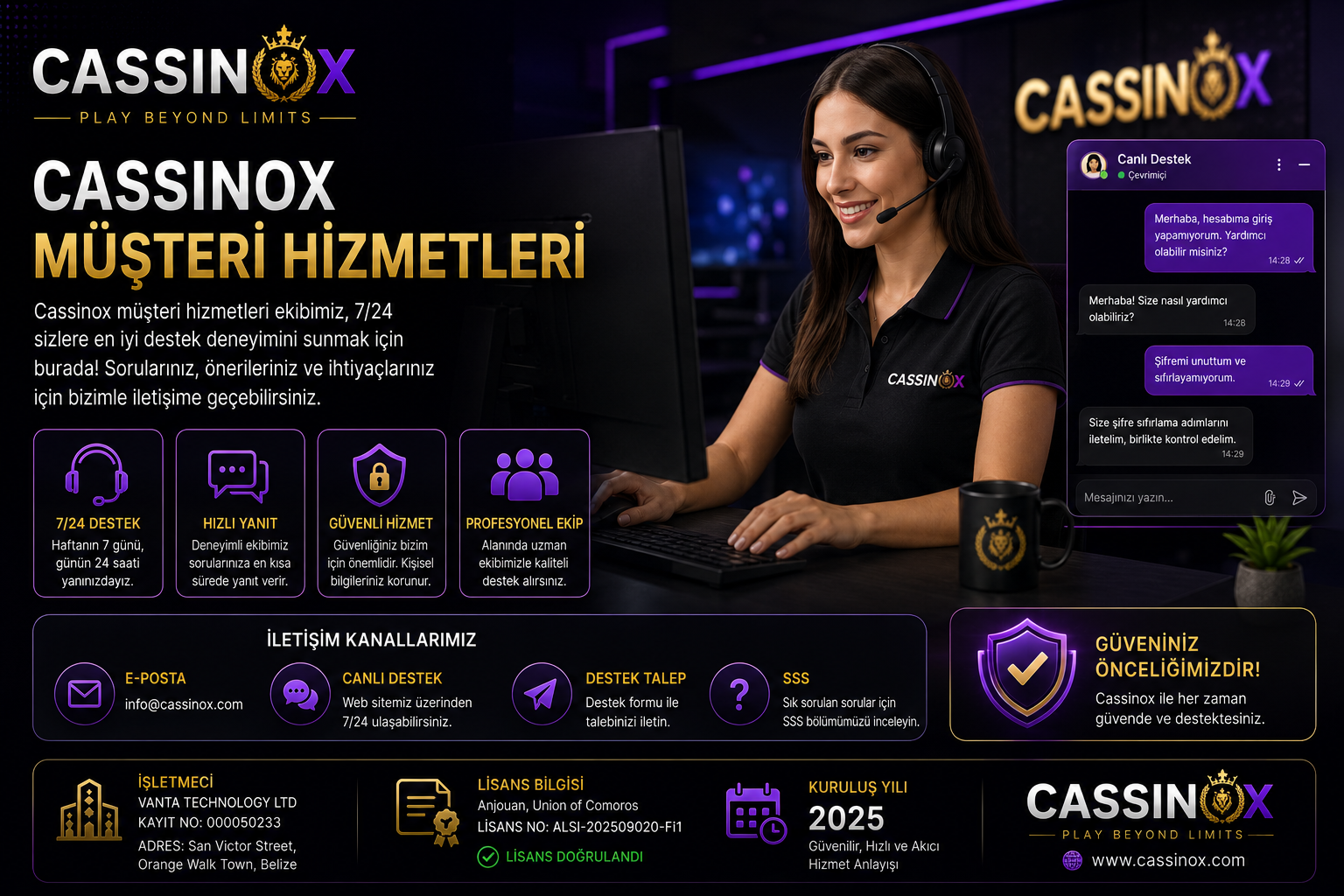 cassinox müşteri hizmetleri